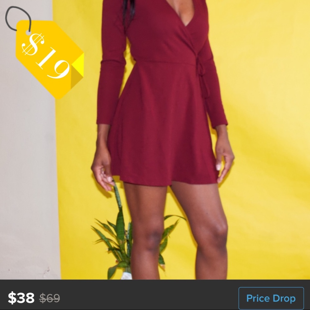 American Apparel Margot long sleeve wrap dress